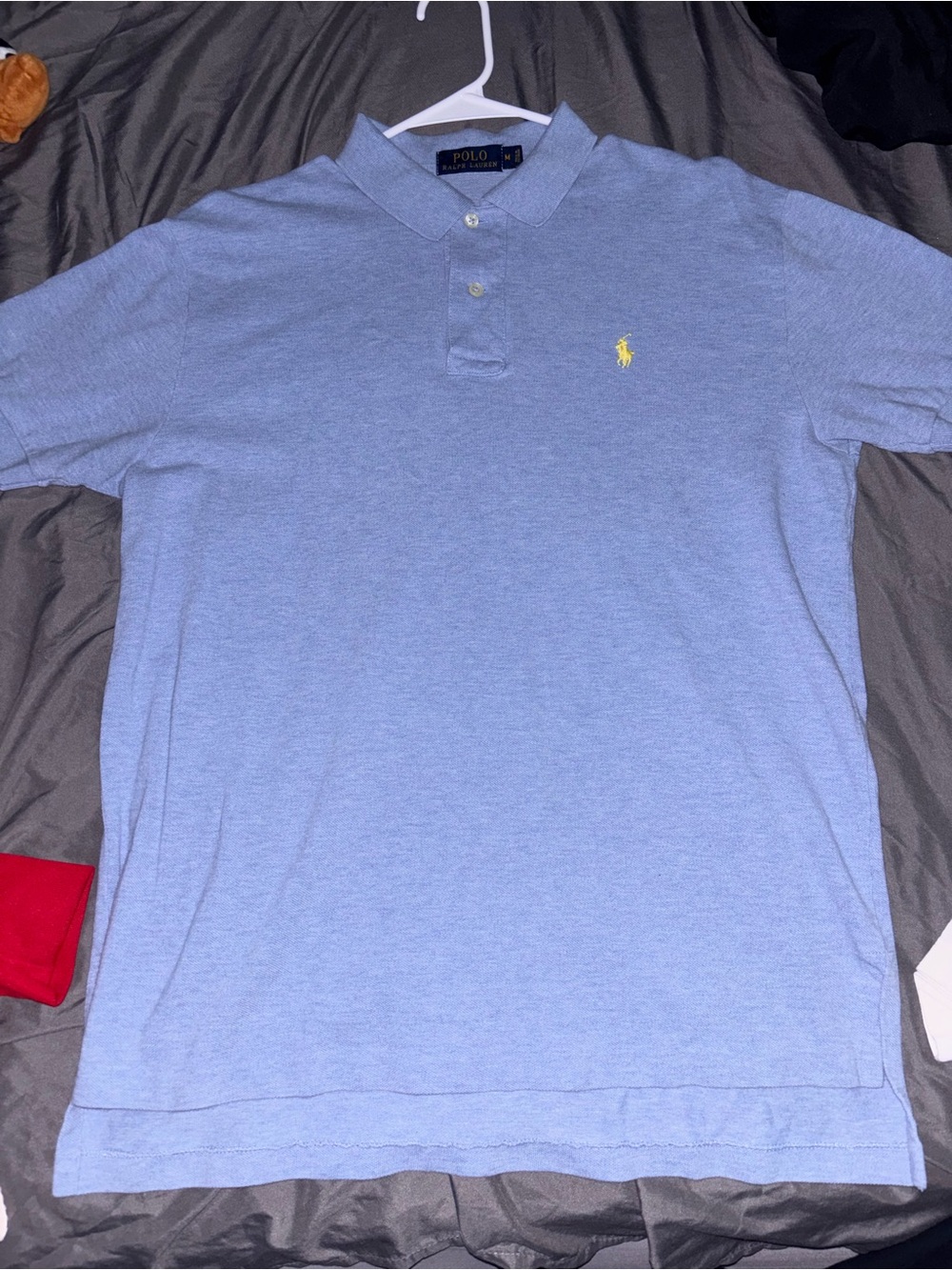 Polo by Ralph Lauren Heather Light Blue Short-Sleeve Polo with Yellow Pony